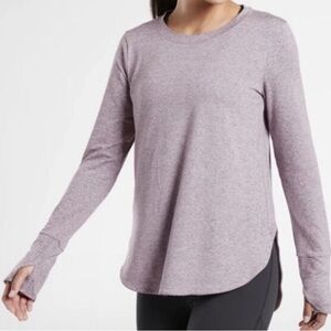 Athleta Utempo Women's Heathered Purple Long Sleeve Top